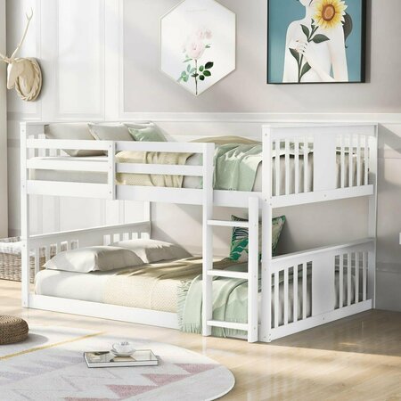 HOMEROOTS White Classic Full Over Bunk Bed with Ladder - Full Size 403656